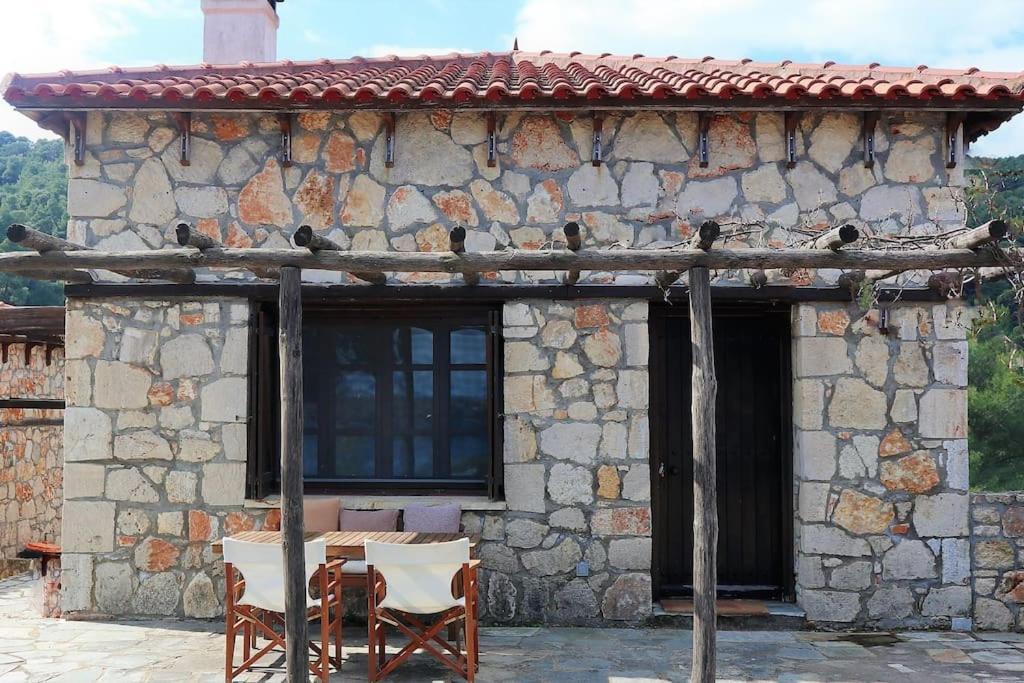 Villa Wood & Stone Dream View House B à Diaporos Extérieur photo